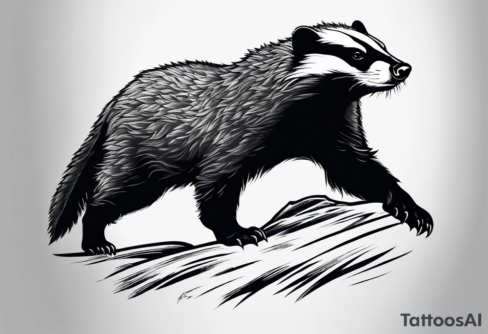 honey badger peeking over, claws tattoo idea