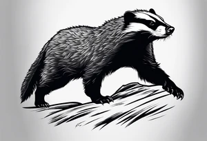 honey badger peeking over, claws tattoo idea