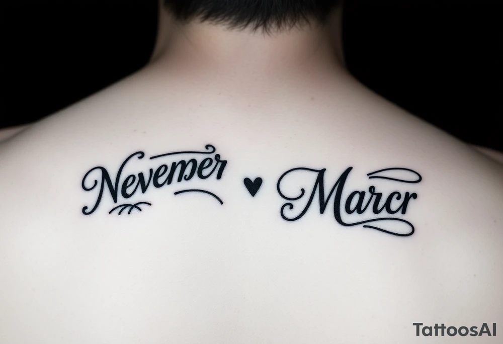 Make a tattoo for my best friend and I who she was born in November and I was born in March tattoo idea