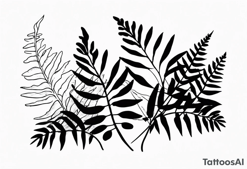 Lush Fern Leaves tattoo idea