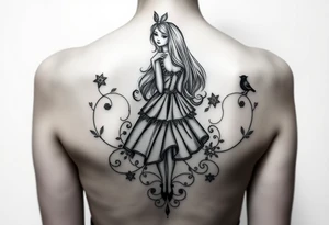 Dark Alice in wonderland tattoo idea
