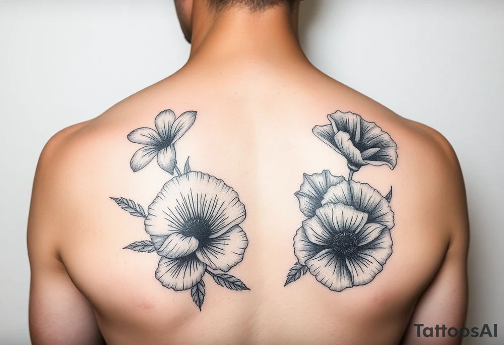 It will be a fore arm tattoo in the neo american traditional style. I want to incorporate a few different flowers: poppy's, morning glorys, narcisus tattoo idea