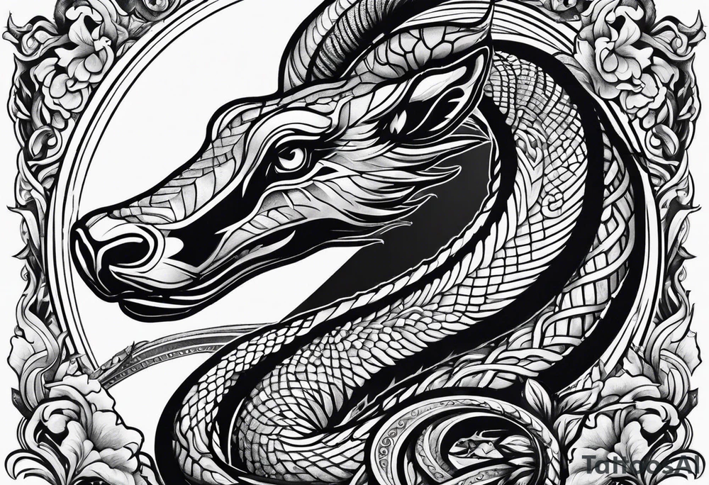 Snake and Goat tattoo idea