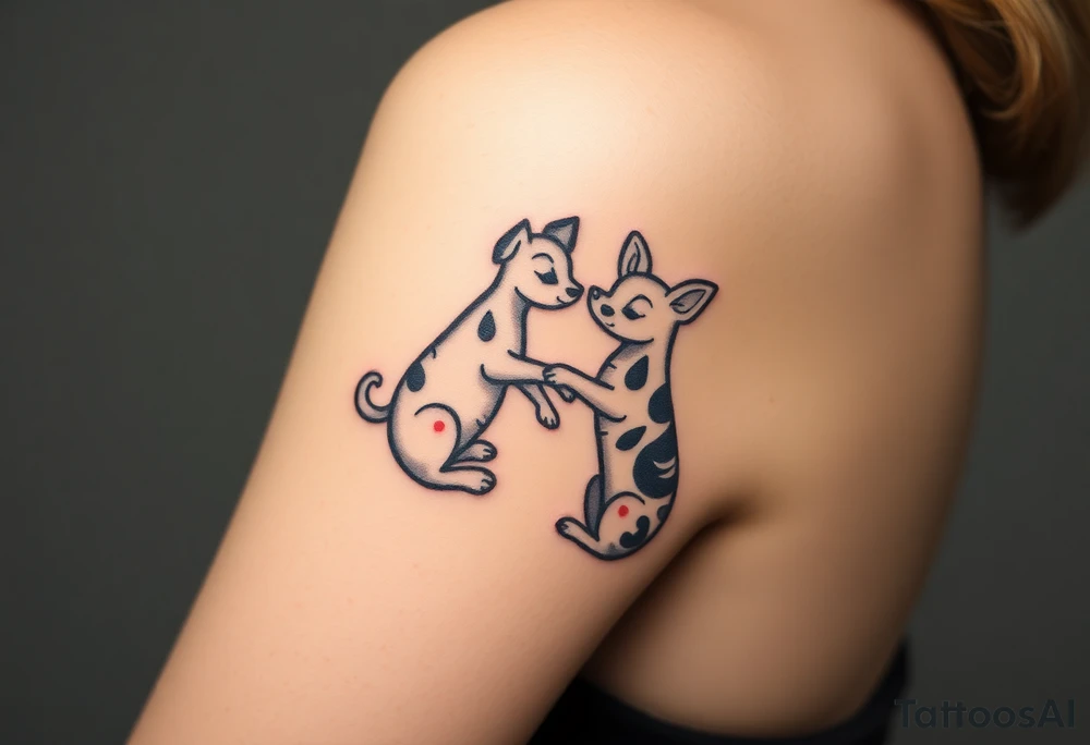 Pet friendship tattoo idea