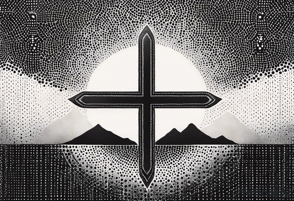 strength, small, sun cross ,  elegant, 
 vishap tattoo idea