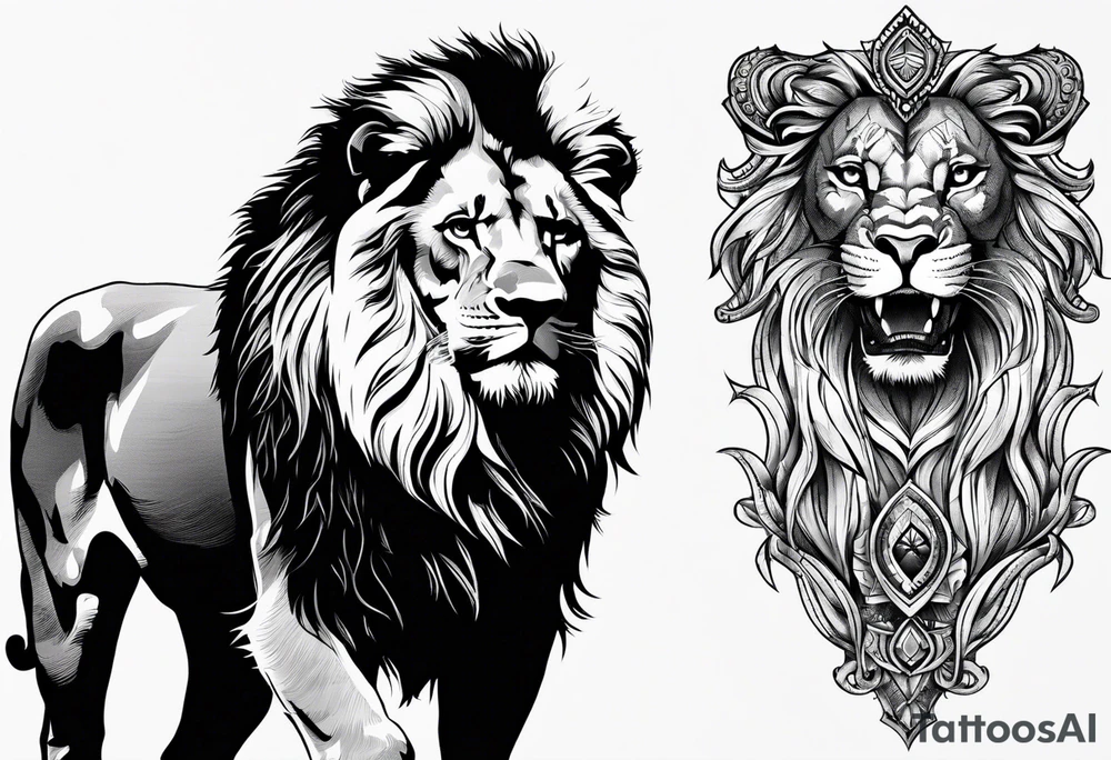 Lion with scar face tattoo idea