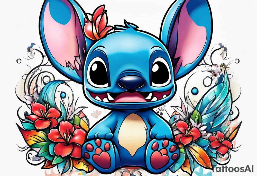 graffiti lilo and stitch tattoo idea