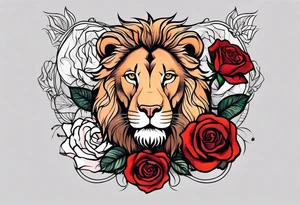 Rose and a lions tattoo idea