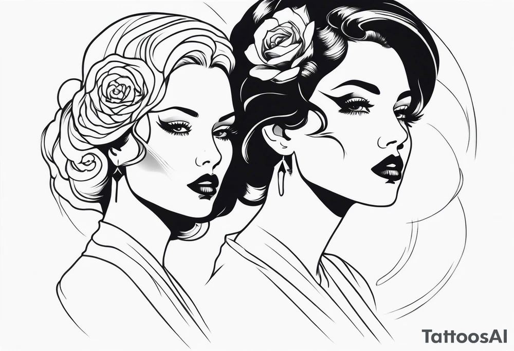 Two faced woman tattoo idea