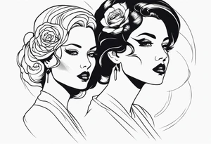 Two faced woman tattoo idea