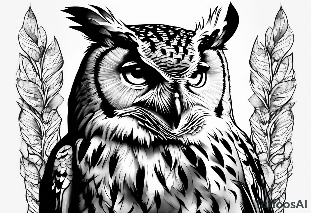 A sad owl tattoo idea