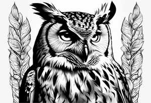 A sad owl tattoo idea