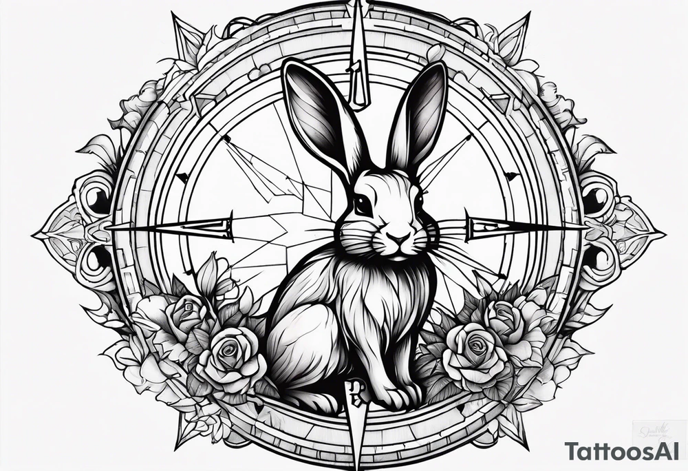 Dead rabbit fairy compass tattoo idea