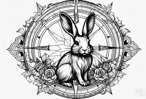 Dead rabbit fairy compass tattoo idea