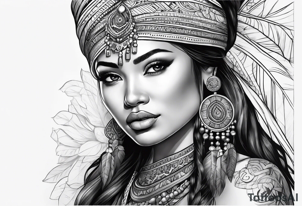 ethnic woman tattoo idea