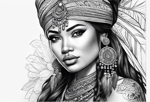 ethnic woman tattoo idea