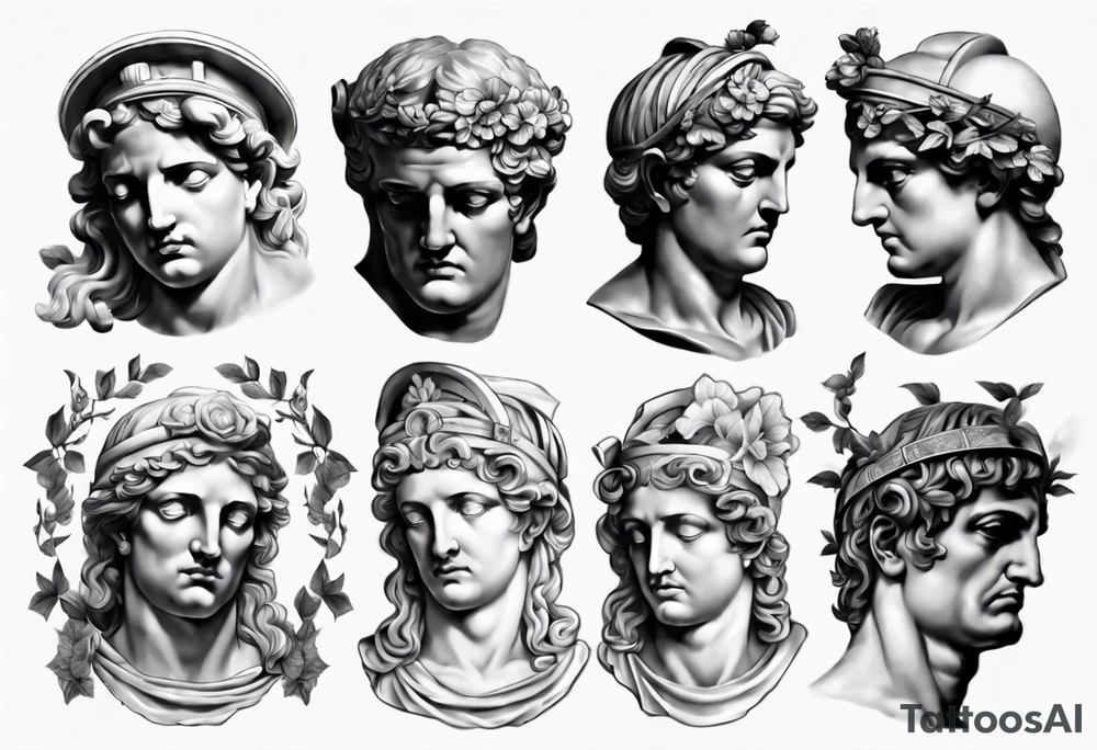 greek statue realistic tattoo idea