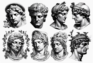 greek statue realistic tattoo idea