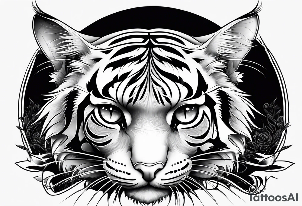 Cat bigger than tiger tattoo idea