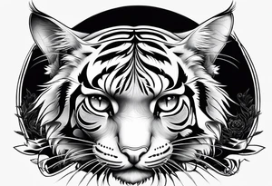 Cat bigger than tiger tattoo idea