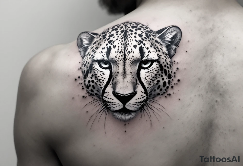 realistic cheetah with the number 62 tattoo idea