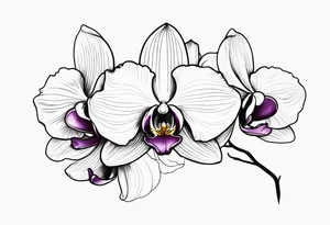 Orquídea olho de boca com flores da primavera tattoo idea