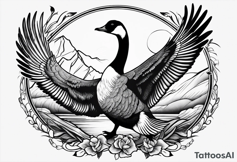 canadian goose fighting tattoo idea