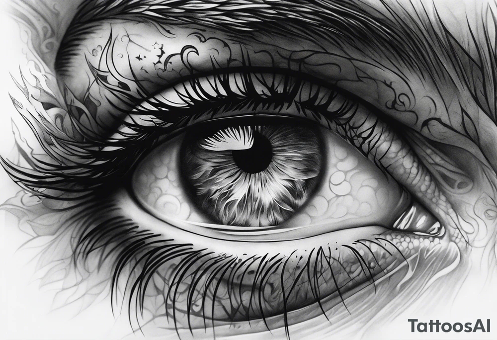 smoke rising from eye tattoo idea