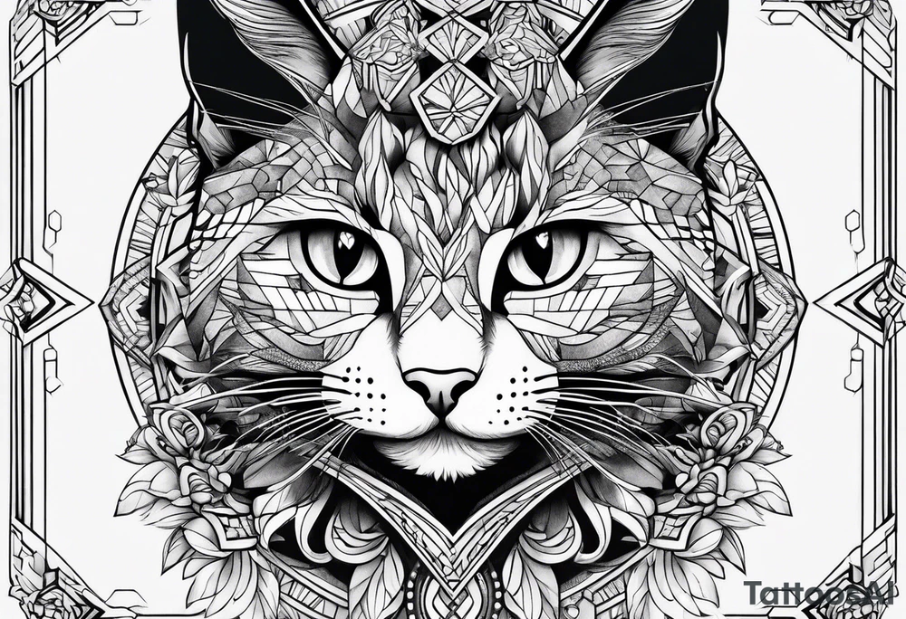 a cute cat tattoo idea