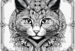 a cute cat tattoo idea