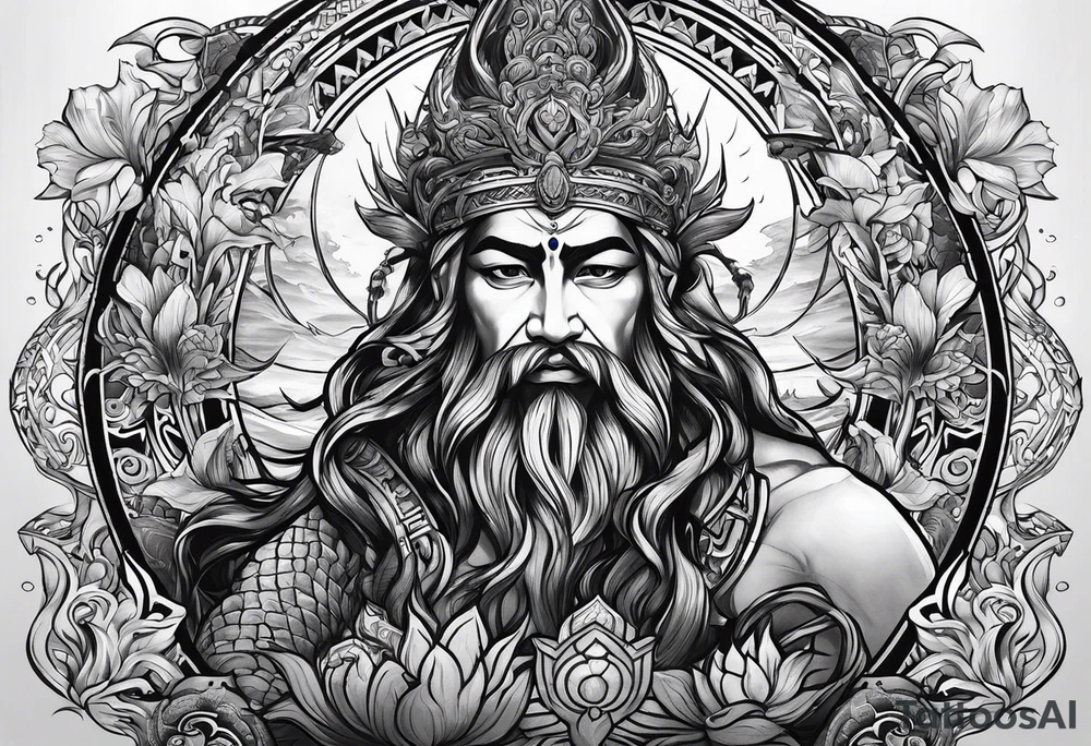 God of water tattoo idea