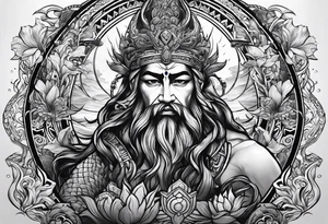 God of water tattoo idea