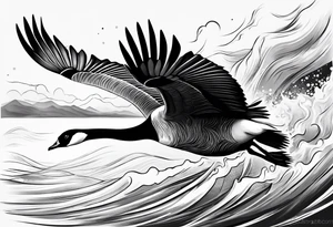 canadian goose taking off wind Background tattoo idea