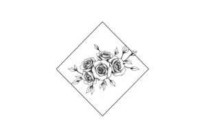 Small Roses filling up the inside of an lateral diamond shape tattoo idea