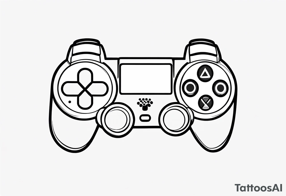 playstation buttons, stylish with no colors, simple tattoo idea