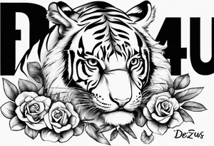 i want my last name ‘DEZIUS’ with a tiger 
i would like my last name to be the main image tattoo idea