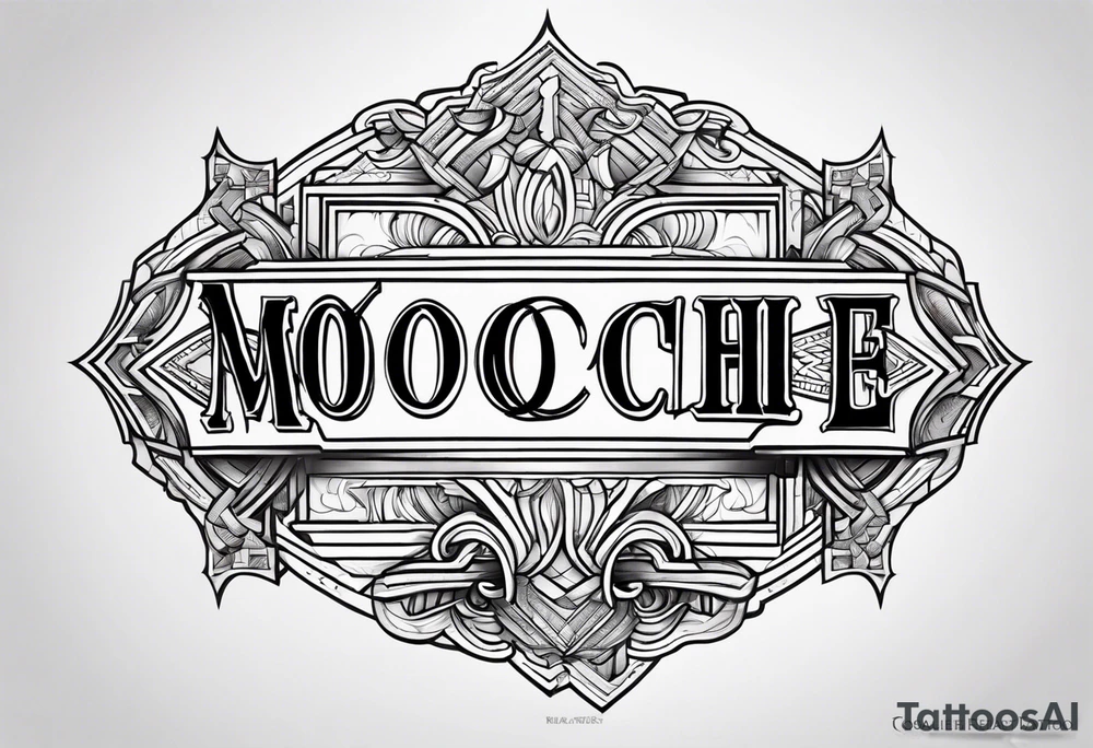 Draw the letters “Moochie” tattoo idea