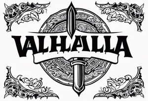 Valhalla sword shield tattoo idea