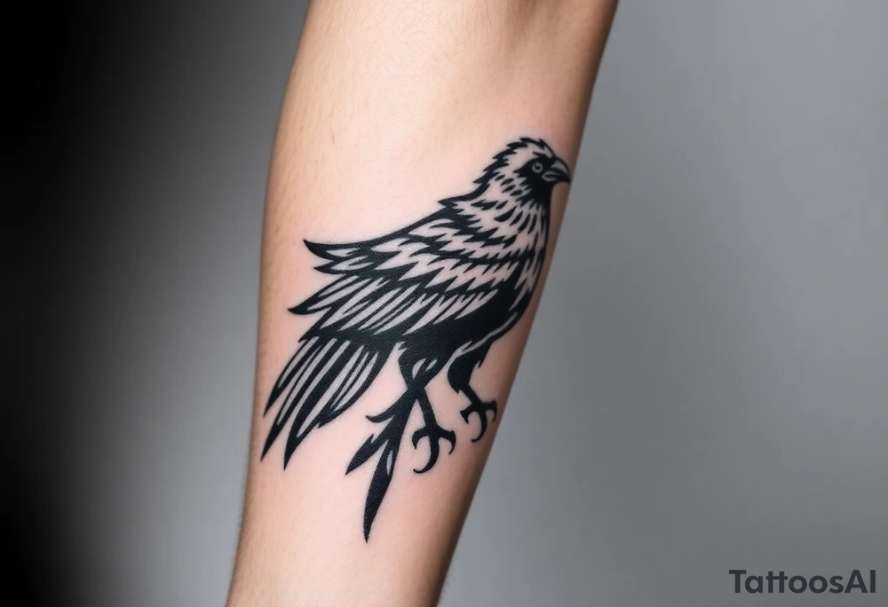 crow tribal tattoo idea