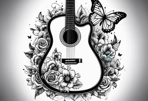 Guitar, butterfly, rainbow, Xbox tattoo idea