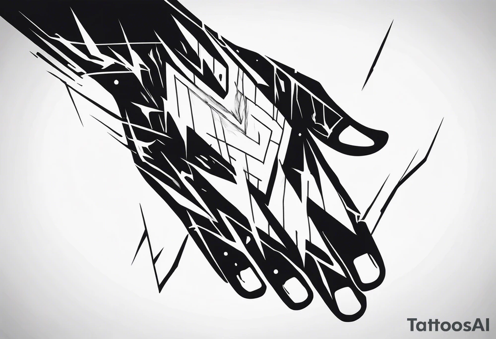 Lightning on hand tattoo idea