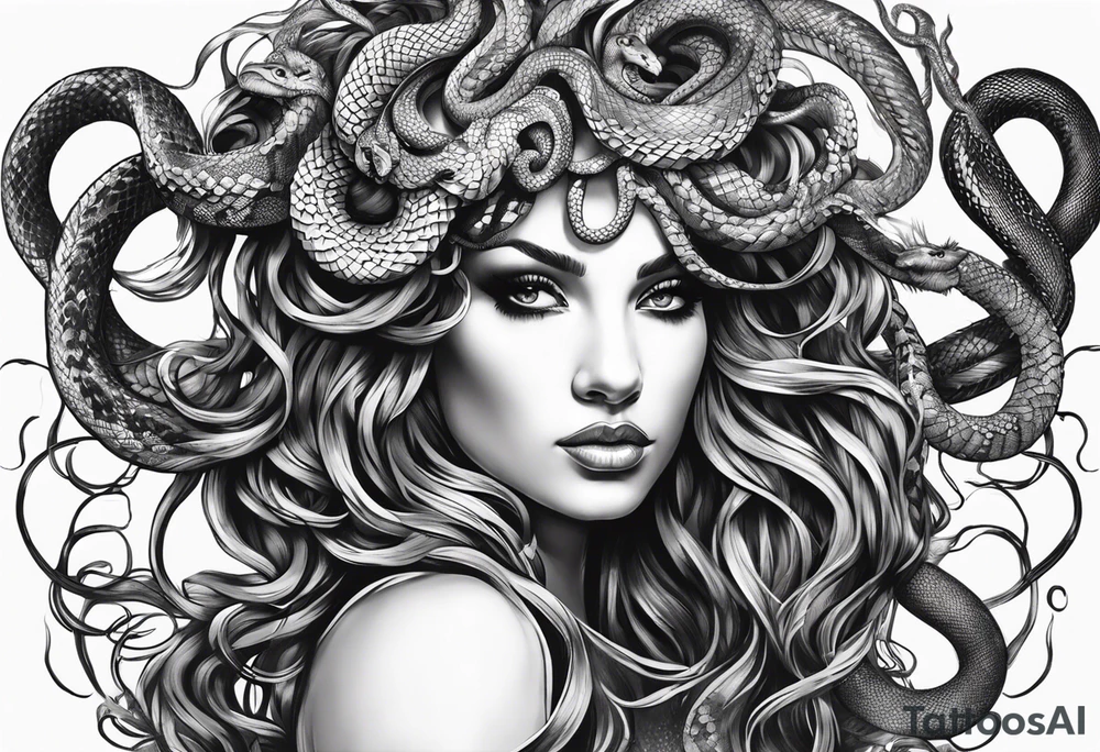 Medusa, snake hair, evi, dark tattoo idea