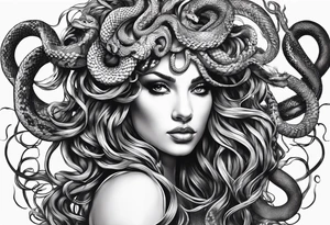 Medusa, snake hair, evi, dark tattoo idea