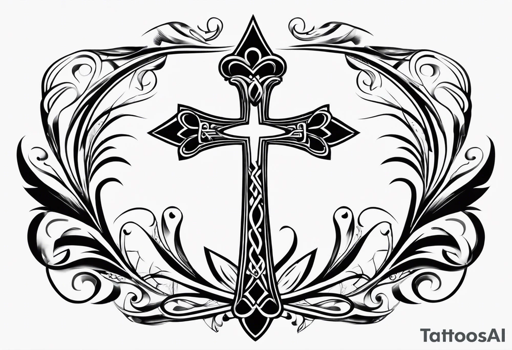 ankh mixed tribal whole arm tattoo idea