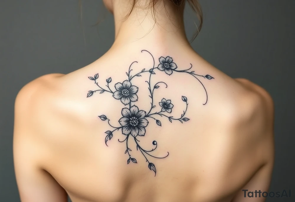 floral vines tattoo idea