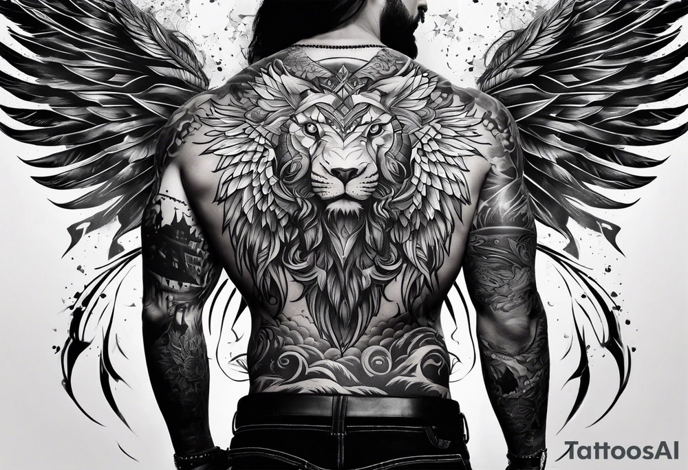 Lightning across the back tattoo idea