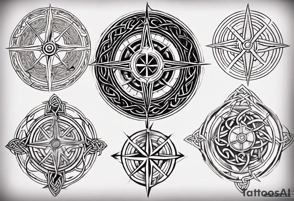Celtic knotwork compass tattoo idea