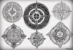 Celtic knotwork compass tattoo idea