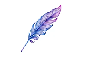 Feather with blue and purple tattoo idea