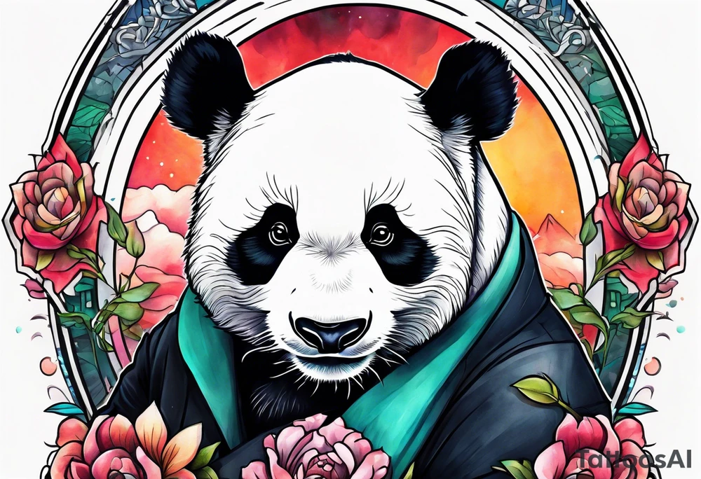 Don Draper riding a panda tattoo idea